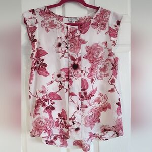 Tahari Pink Floral Women's Blouse